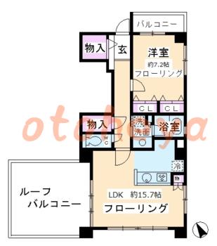 防音室のある楽器可 賃貸物件 1 LDK 26万円の図面１