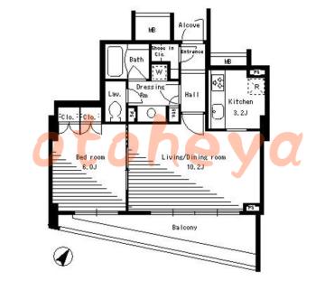 楽器可の賃貸物件 1 LDK 22.5万円の図面１
