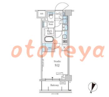 楽器可の賃貸物件 1 R 11.9万円の図面１