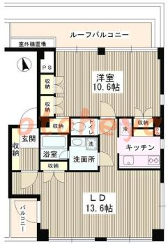 防音室のある楽器可 賃貸物件 1 LDK 19.4万円の図面１