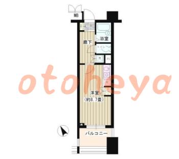 防音室のある楽器可 賃貸物件 1 R 9.3万円の図面１