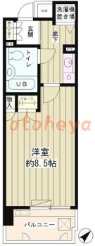 楽器可の賃貸物件 1 R 7.4万円の図面１