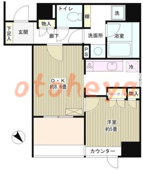 防音室のある楽器可 賃貸物件 1 LDK 14.4万円の図面１