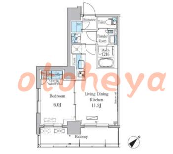 楽器可の賃貸物件 1 LDK 17.4万円の図面１