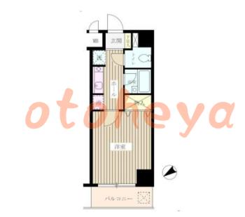 楽器可の賃貸物件 1 K 6.5万円の図面１