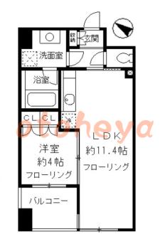 楽器可の賃貸物件 1 LDK 16.9万円の図面１