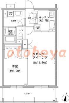 防音室のある楽器可 賃貸物件 1 LDK 16万円の図面１