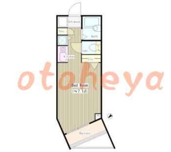 楽器可の賃貸物件 1 K 8.4万円の図面１