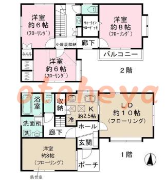 防音室のある楽器可 賃貸物件 4 LDK 25万円の図面１
