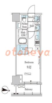 楽器可の賃貸物件 1 R 11.6万円の図面１