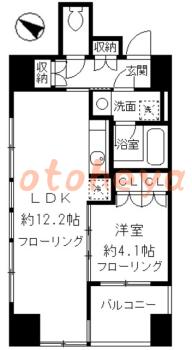 楽器可の賃貸物件 1 LDK 19.2万円の図面１