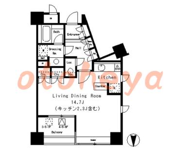 防音室のある楽器可 賃貸物件 1 K 19.4万円の図面１