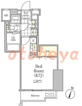 楽器可の賃貸物件 1 R 12.4万円の図面１