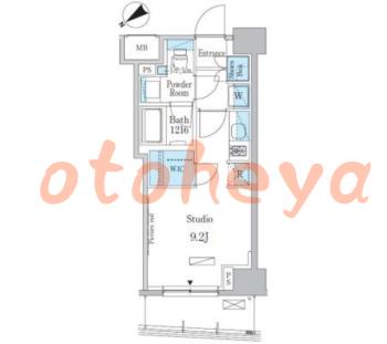 楽器可の賃貸物件 1 R 10.5万円の図面１