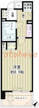 楽器可の賃貸物件 1 R 7.4万円の図面１