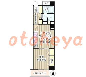 楽器可の賃貸物件 1 LDK 13万円の図面１
