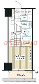 防音室のある楽器可 賃貸物件 1 R 12.7万円の図面１