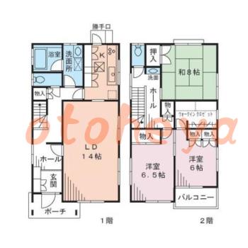 楽器可の賃貸物件 3 LDK 23万円の図面１