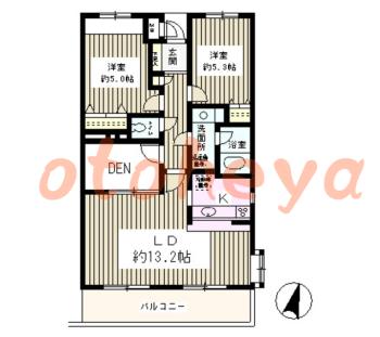 楽器可の賃貸物件 2 SLDK 13.8万円の図面１