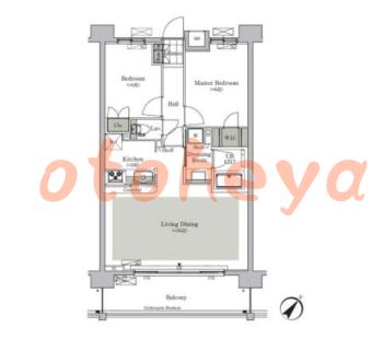 防音室のある楽器可 賃貸物件 2 LDK 24.4万円の図面１