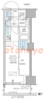 防音室のある楽器可 賃貸物件 1 LDK 13.9万円の図面１