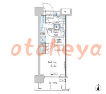 防音室のある楽器可 賃貸物件 1 K 11.7万円の図面１