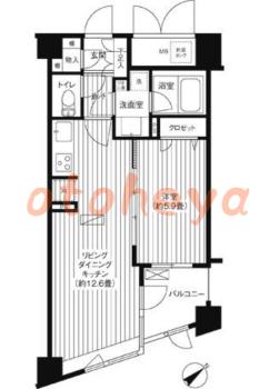 防音室のある楽器可 賃貸物件 1 LDK 21.8万円の図面１