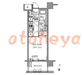 楽器可の賃貸物件 1 K 10.8万円の図面１
