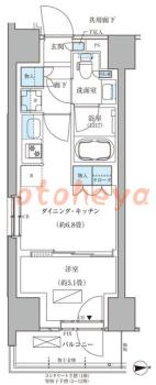 防音室のある楽器可 賃貸物件 1 DK 15.2万円の図面１