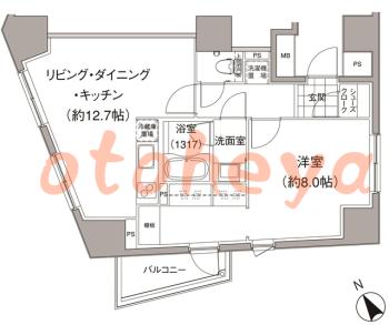 防音室のある楽器可 賃貸物件 1 LDK 25.4万円の図面１
