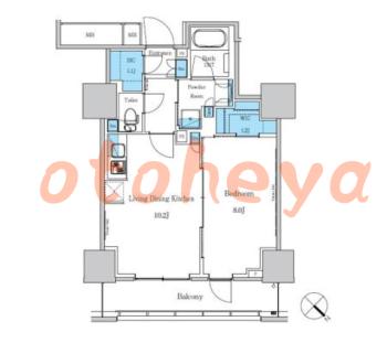 楽器可の賃貸物件 1 LDK 19.8万円の図面１