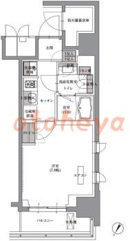 楽器可の賃貸物件 1 K 11.4万円の図面１