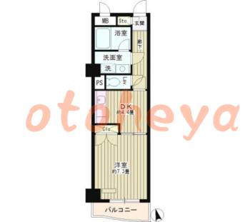 楽器可の賃貸物件 1 DK 9.5万円の図面１