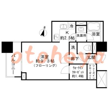 防音室のある楽器可 賃貸物件 1 K 12.9万円の図面１