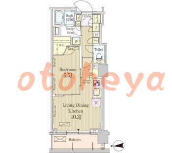 グランドピアノ可の賃貸物件 1 LDK 22.3万円の図面１