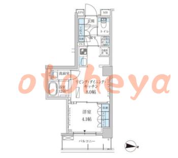 防音室のある楽器可 賃貸物件 1 LDK 13.3万円の図面１