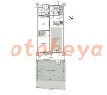 防音室のある楽器可 賃貸物件 1 SLDK 18.4万円の図面１