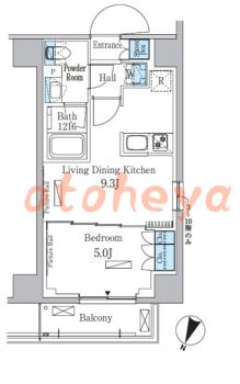 楽器可の賃貸物件 1 LDK 16万円の図面１