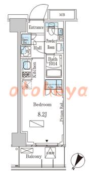 楽器可の賃貸物件 1 R 8.4万円の図面１