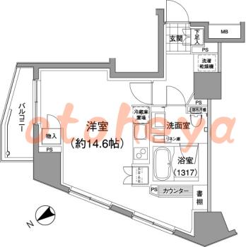 防音室のある楽器可 賃貸物件 1 R 18.4万円の図面１