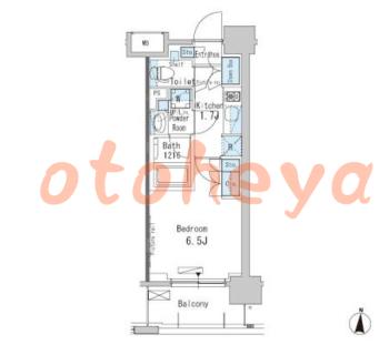 防音室のある楽器可 賃貸物件 1 K 10.3万円の図面１