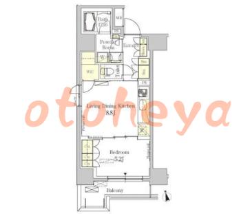 楽器可の賃貸物件 1 LDK 18.5万円の図面１