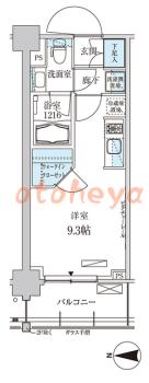 楽器可の賃貸物件 1 R 11万円の図面１