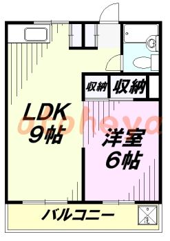 楽器可の賃貸物件 1 LDK 5.2万円の図面１
