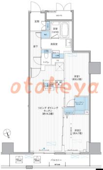 防音室のある楽器可 賃貸物件 2 LDK 25.8万円の図面１