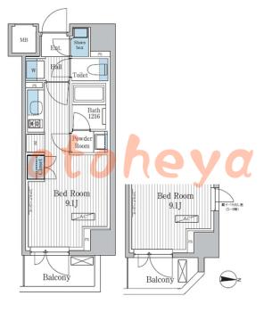 防音室のある楽器可 賃貸物件 1 R 10.9万円の図面１