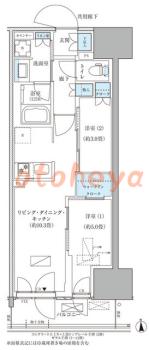 防音室のある楽器可 賃貸物件 2 LDK 23.6万円の図面１