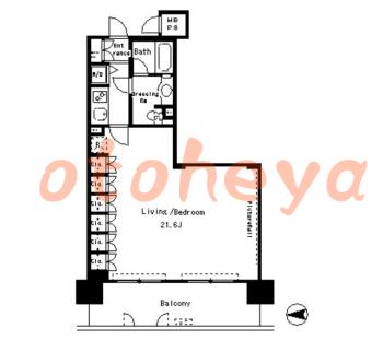 tokyo23物件 1 R 18.5万円の図面１