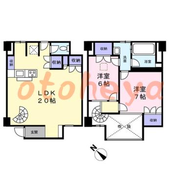 メゾネットmezonet物件 2 LDK 22.3万円の図面１