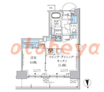 楽器可の賃貸物件 1 LDK 21.1万円の図面１